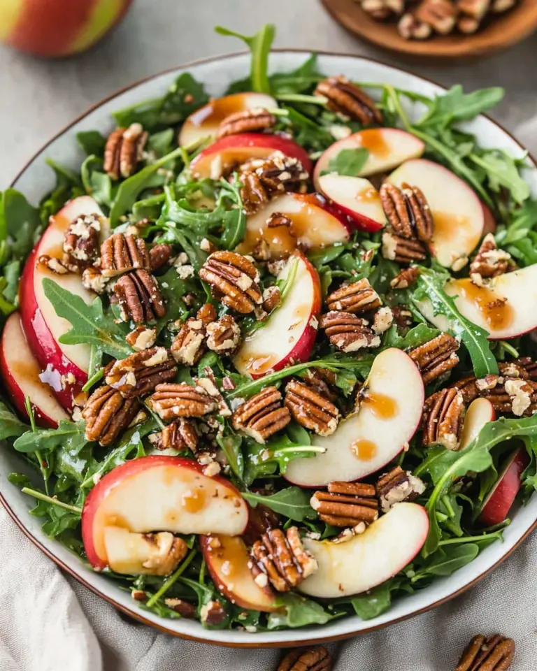 Apple Arugula Salad with Maple Pecans