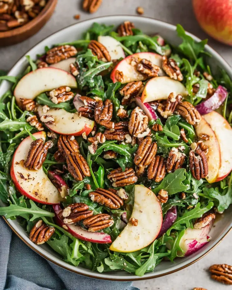 Apple Arugula Salad with Maple Pecans