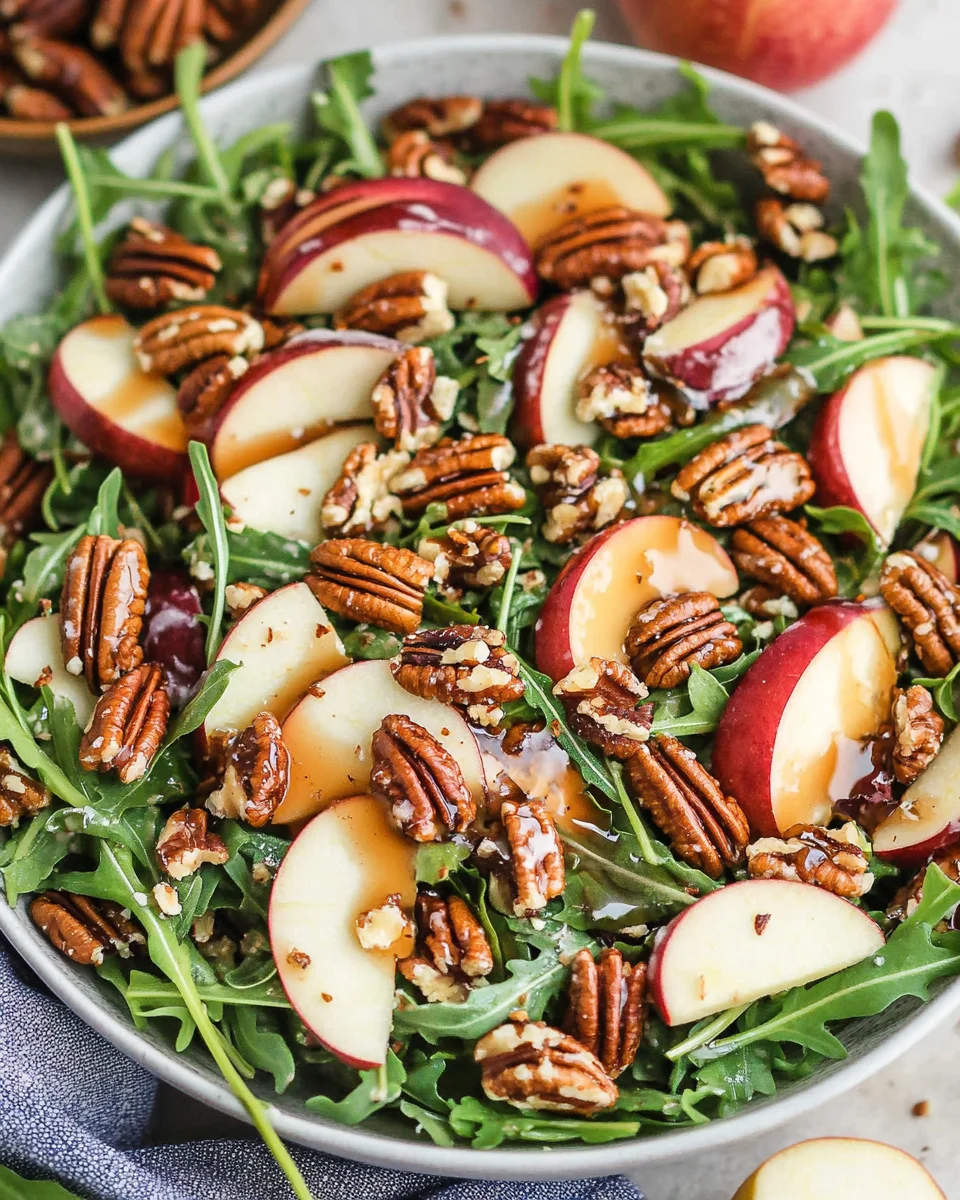 Apple Arugula Salad with Maple Pecans Apple