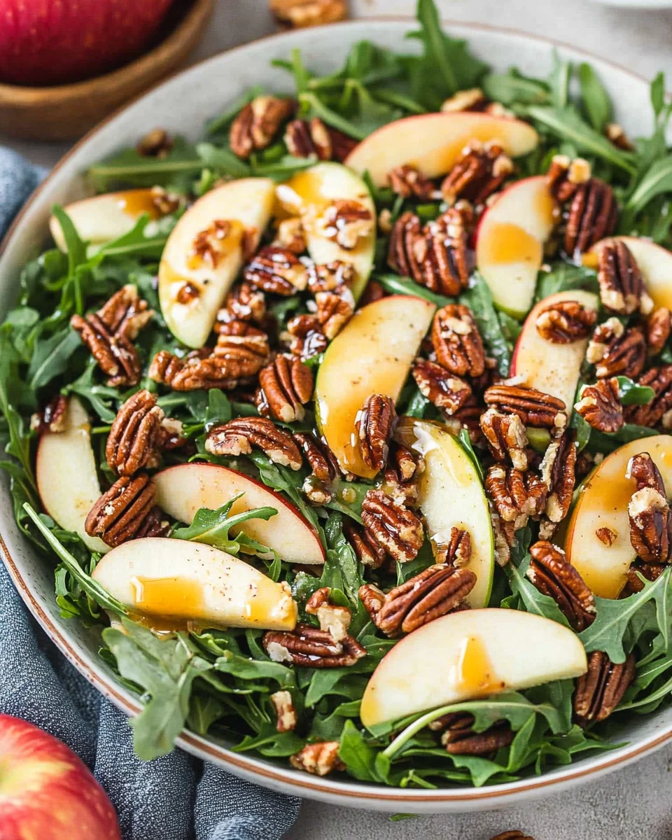 Apple Arugula Salad with Maple Pecans Apple