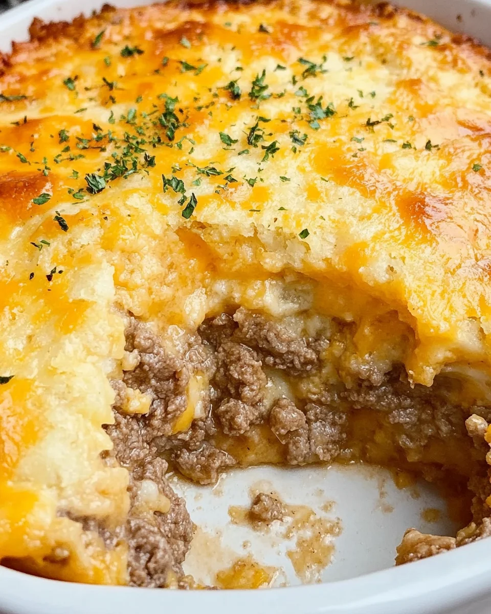 Cheddar Bay Ground Beef Cobbler Cheddar