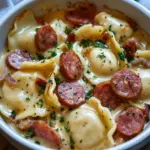 Crockpot Pierogi Casserole with Kielbasa