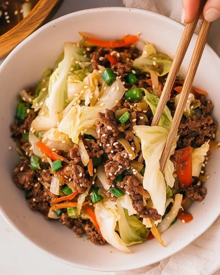 Easy Asian Ground Beef and Cabbage Stir Fry