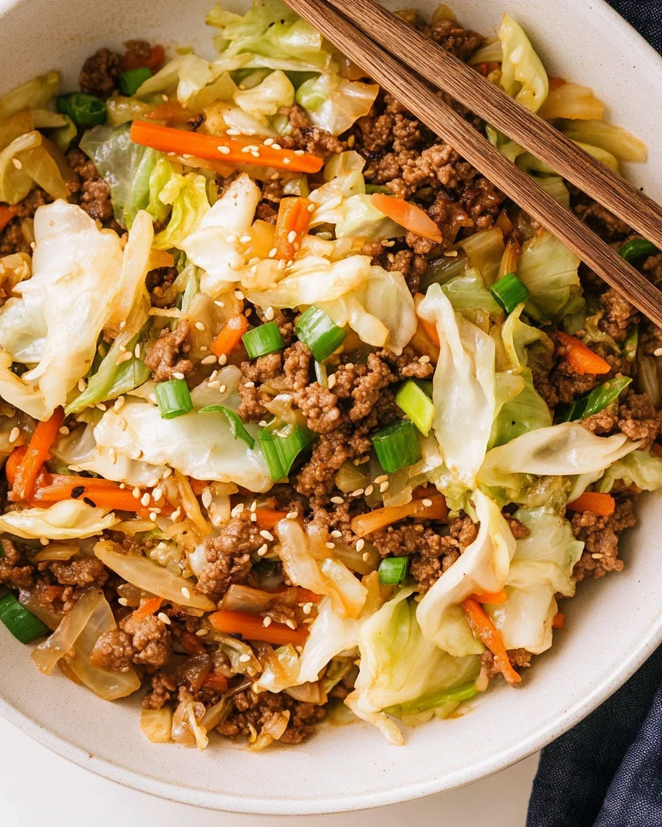 Easy Asian Ground Beef and Cabbage Stir Fry Easy