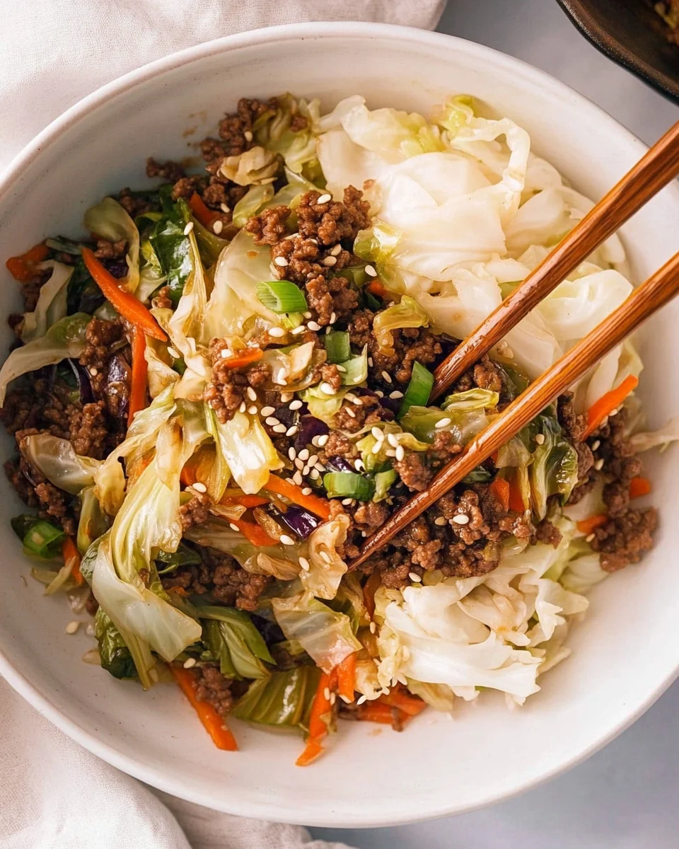Easy Asian Ground Beef and Cabbage Stir Fry Easy