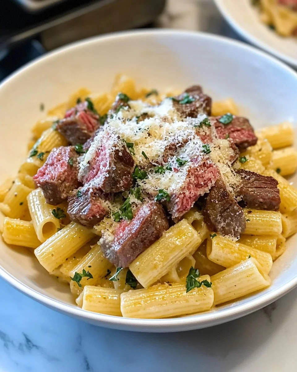 Garlic Parmesan Steak Pasta Garlic