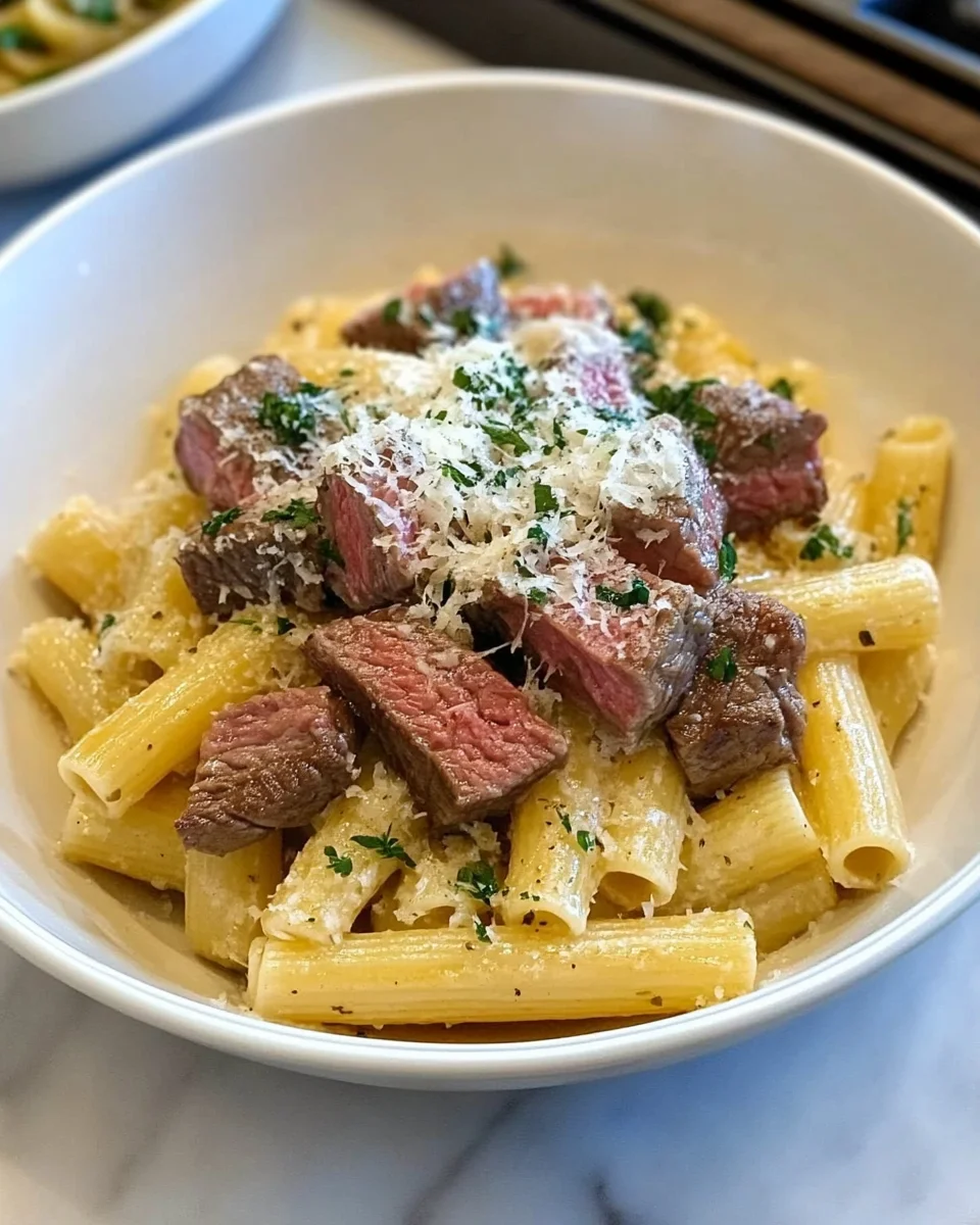 Garlic Parmesan Steak Pasta Garlic