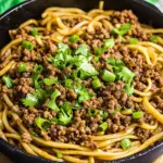 Ground Beef Mongolian Noodles