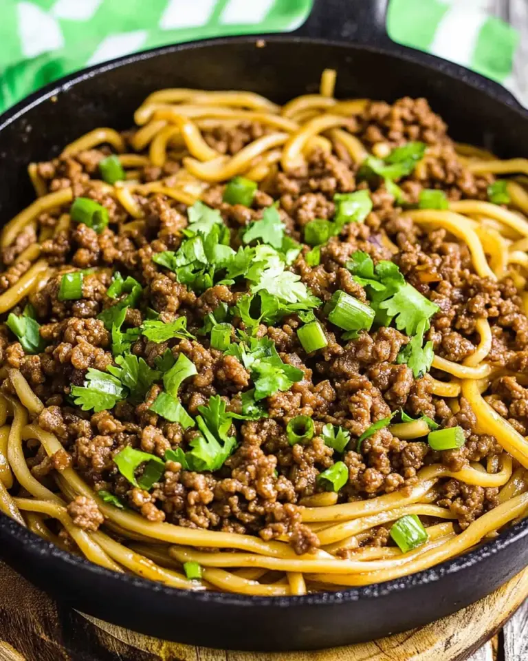 Ground Beef Mongolian Noodles