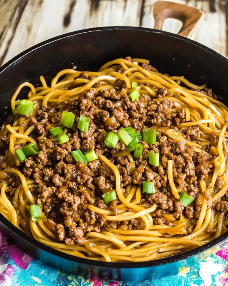 Ground Beef Mongolian Noodles