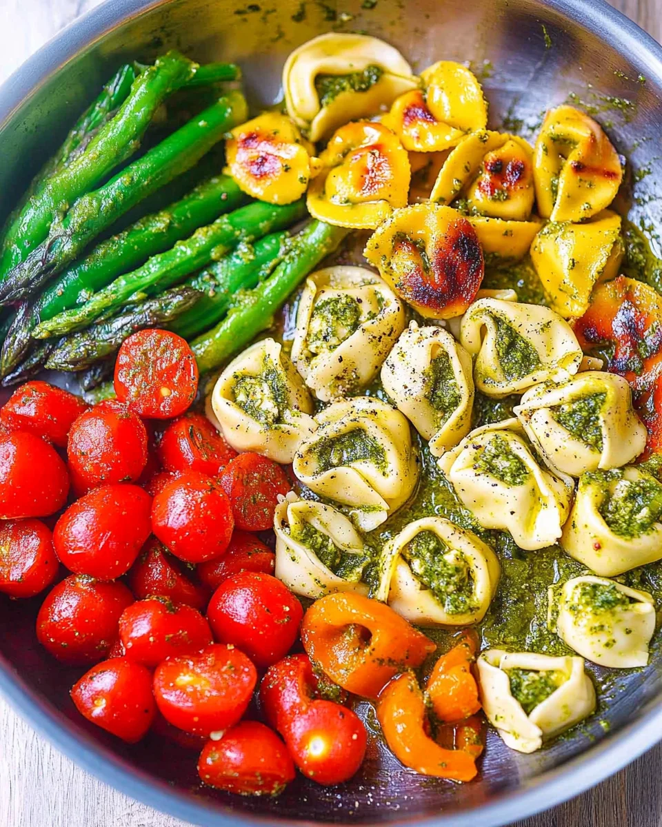 Pesto Chicken Tortellini and Veggies