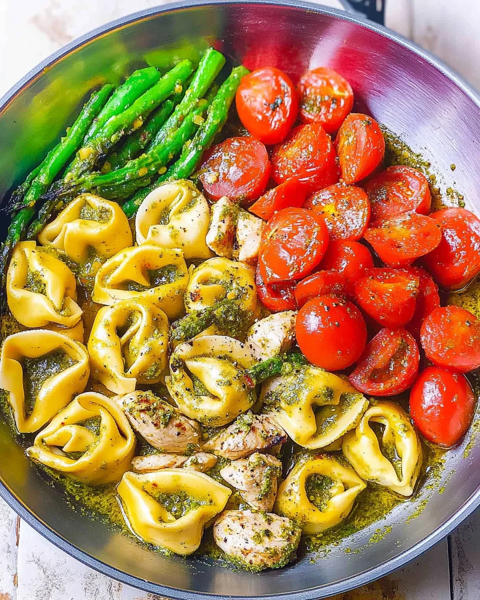 Pesto Chicken Tortellini and Veggies Pesto