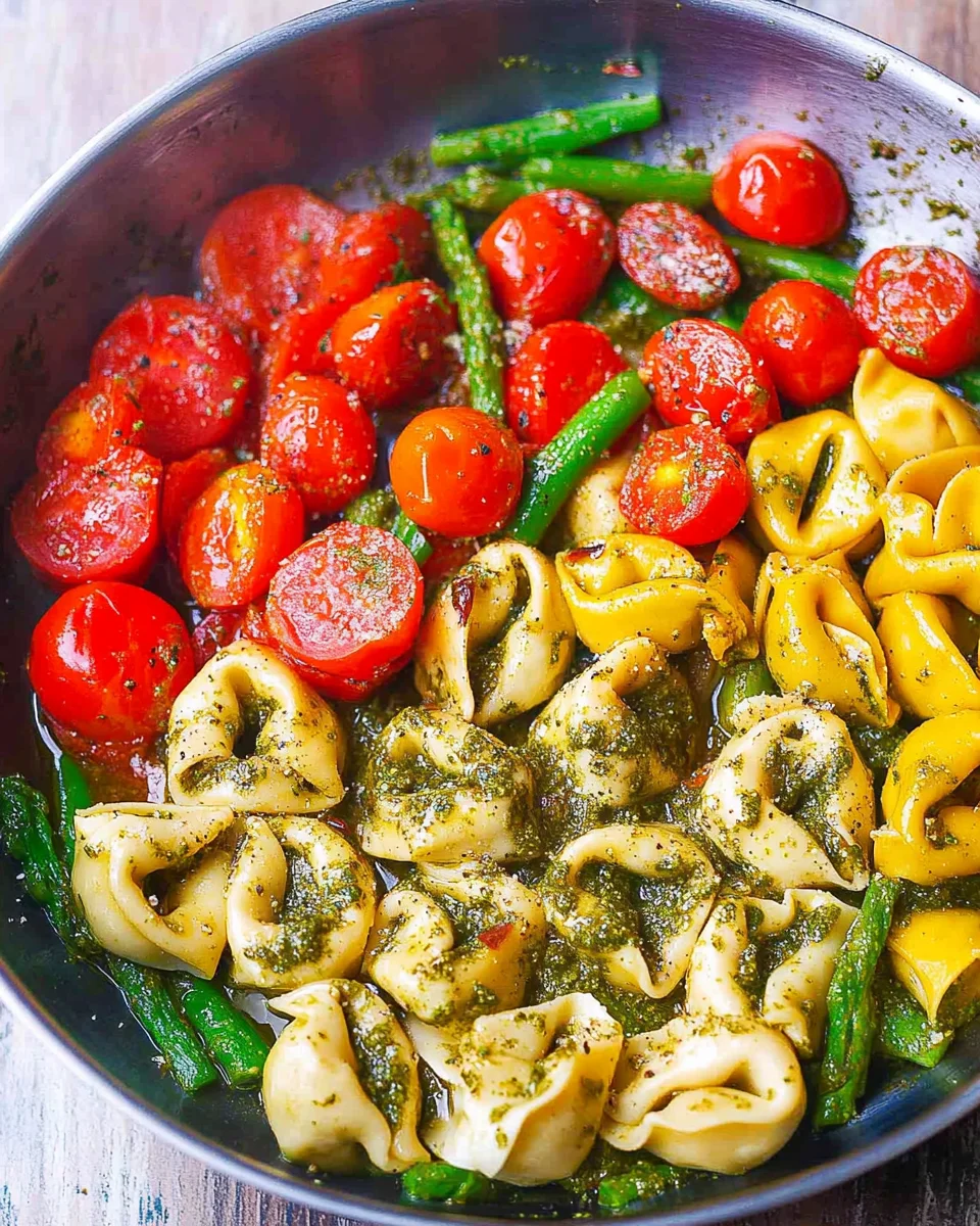 Pesto Chicken Tortellini and Veggies Pesto