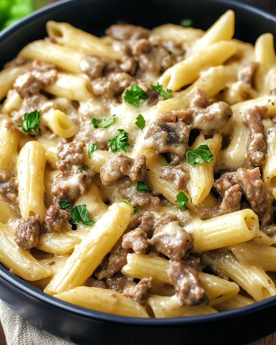 Philly Cheesesteak pasta Philly