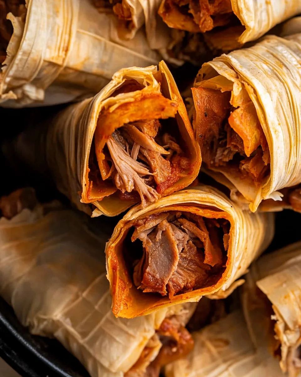 Pork Tamales Rojos Pork