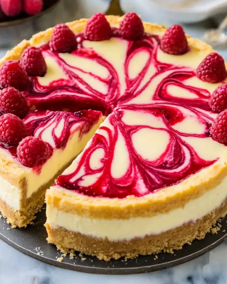 Raspberry Swirl Lemon Cheesecake