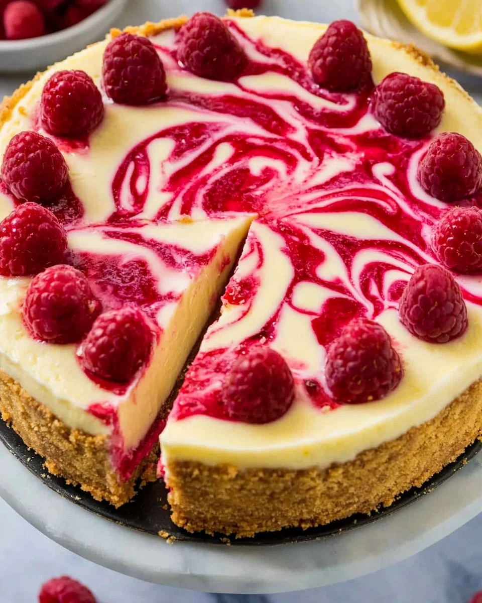 Raspberry Swirl Lemon Cheesecake Raspberry