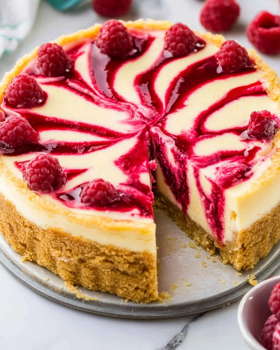 Raspberry Swirl Lemon Cheesecake Raspberry