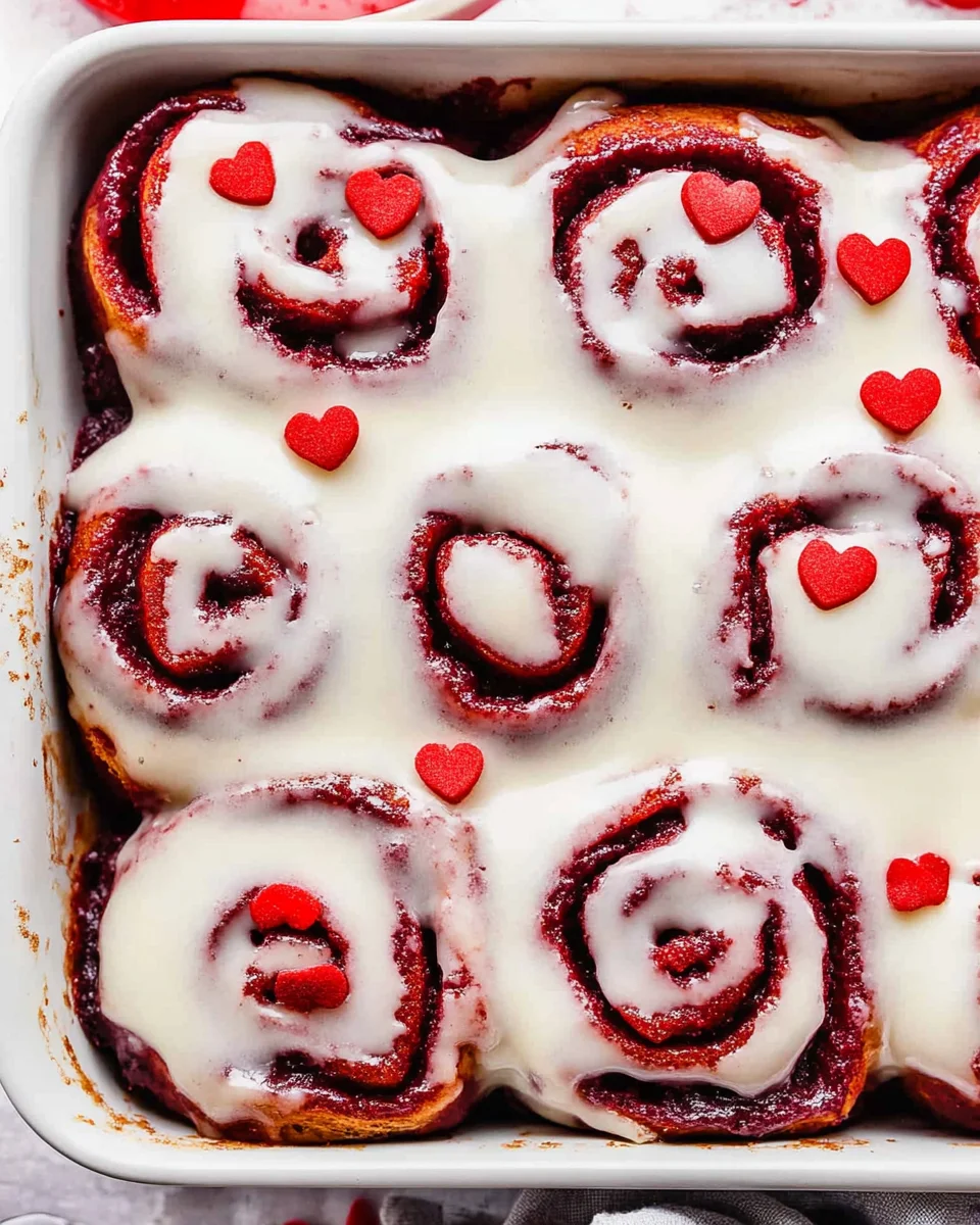 Red Velvet Cinnamon Rolls Red