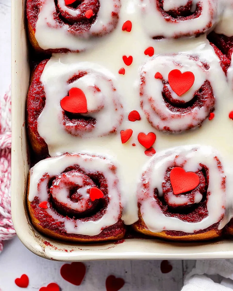 Red Velvet Cinnamon Rolls Red