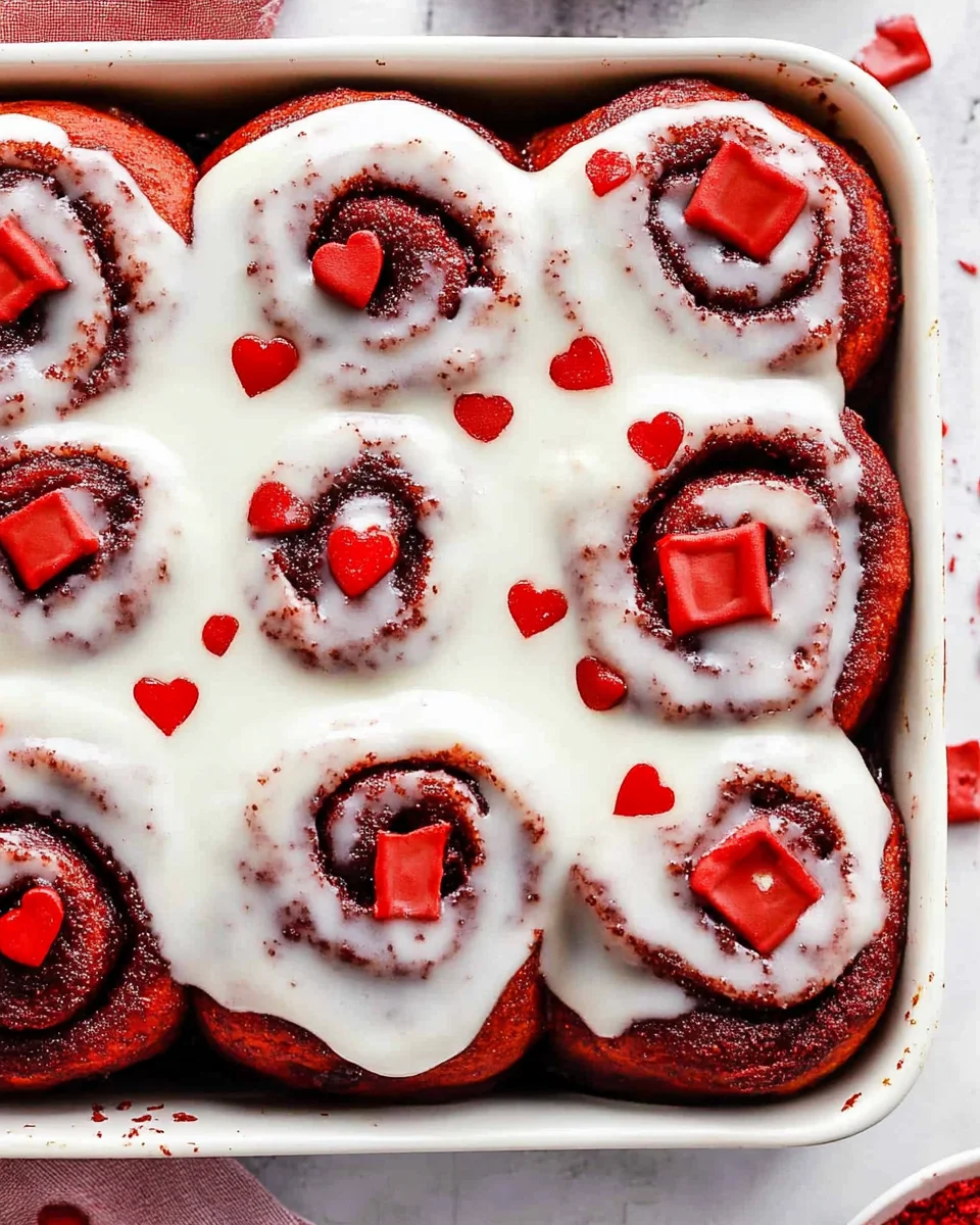 Red Velvet Cinnamon Rolls Red