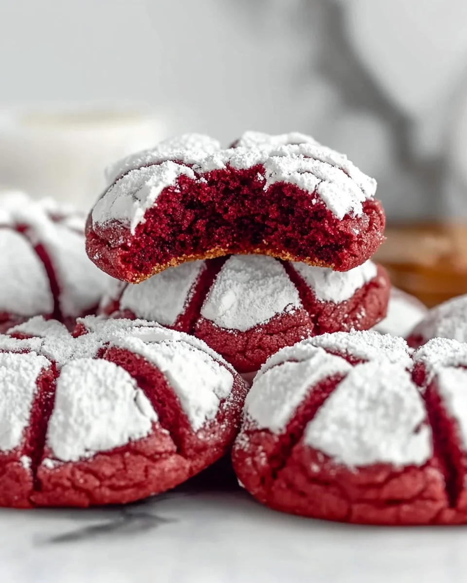 Red Velvet Crinkle Cookie Red Velvet Crinkle Cookie