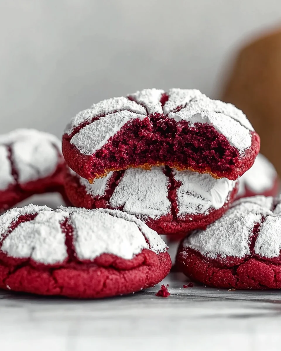 Red Velvet Crinkle Cookie Red