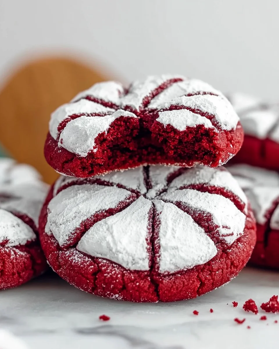 Red Velvet Crinkle Cookie Red