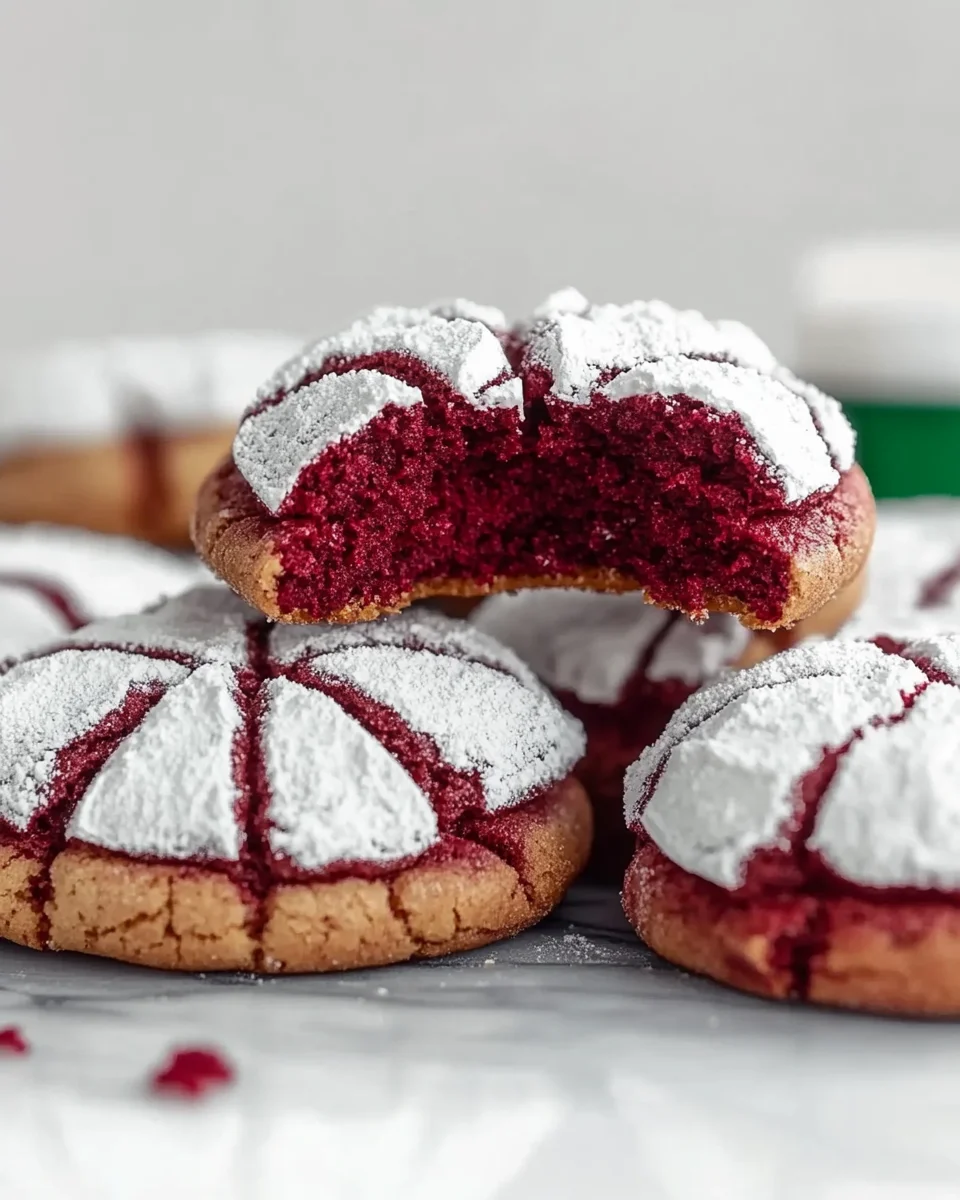 Red Velvet Crinkle Cookie Red