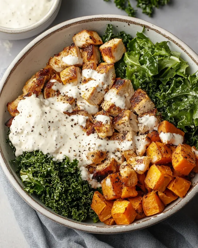Roasted Chicken, Sweet Potato, and Kale Bowls