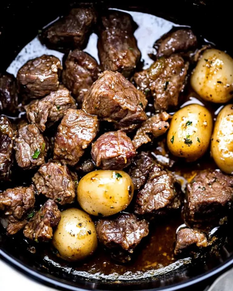 Slow Cooker Garlic Butter Beef Bites