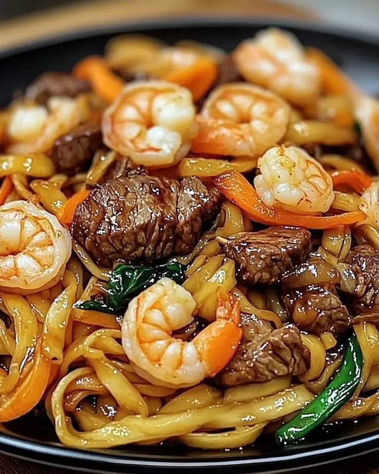 Steak & Shrimp Stir-Fried Noodles