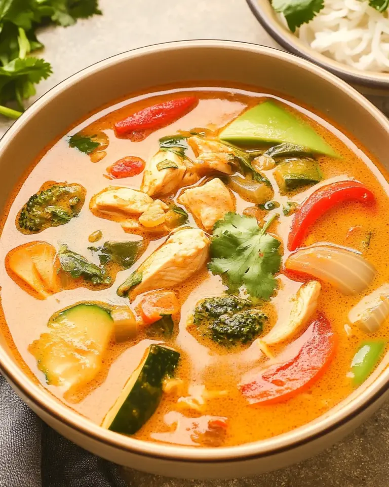 Thai Coconut Curry Chicken Soup