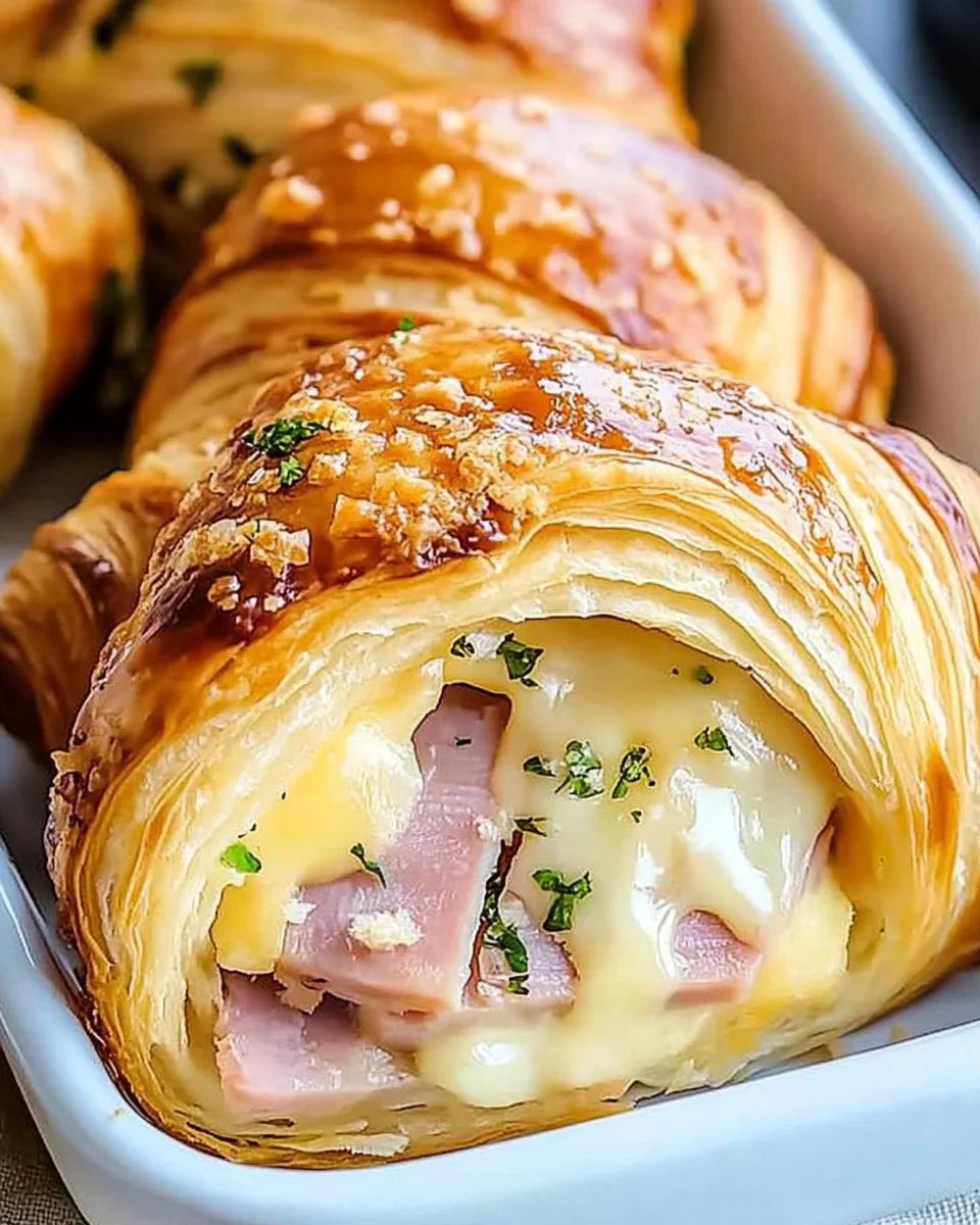 Baked Ham and Cheese Croissants