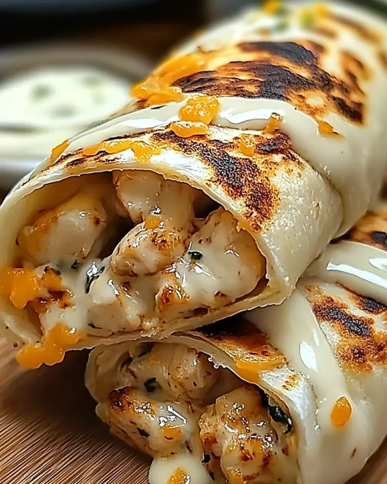 Cheesy Garlic Chicken Wraps