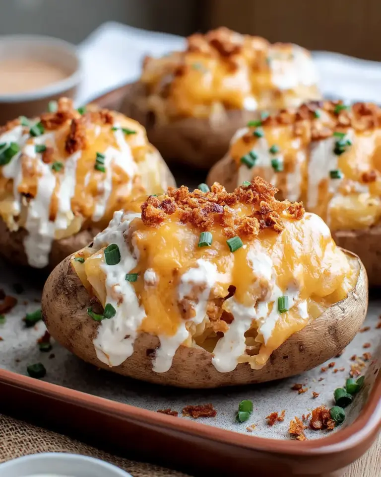 Crack Chicken Stuffed Baked Potatoes