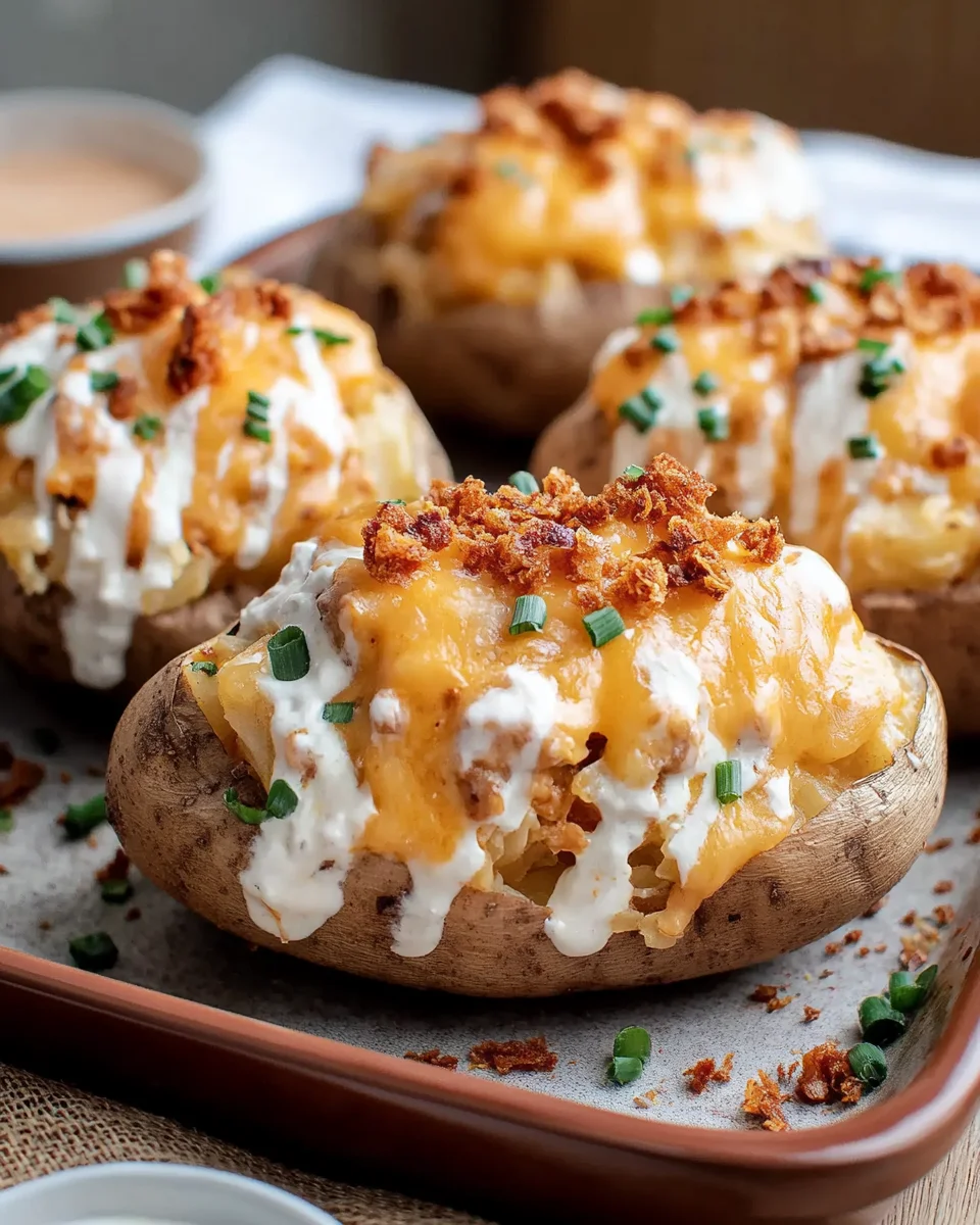 Crack Chicken Stuffed Baked Potatoes