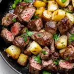 Creamy Garlic Butter Steak Bites and Potatoes