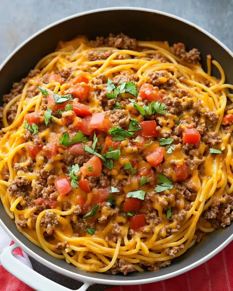 One Pot Taco Spaghetti