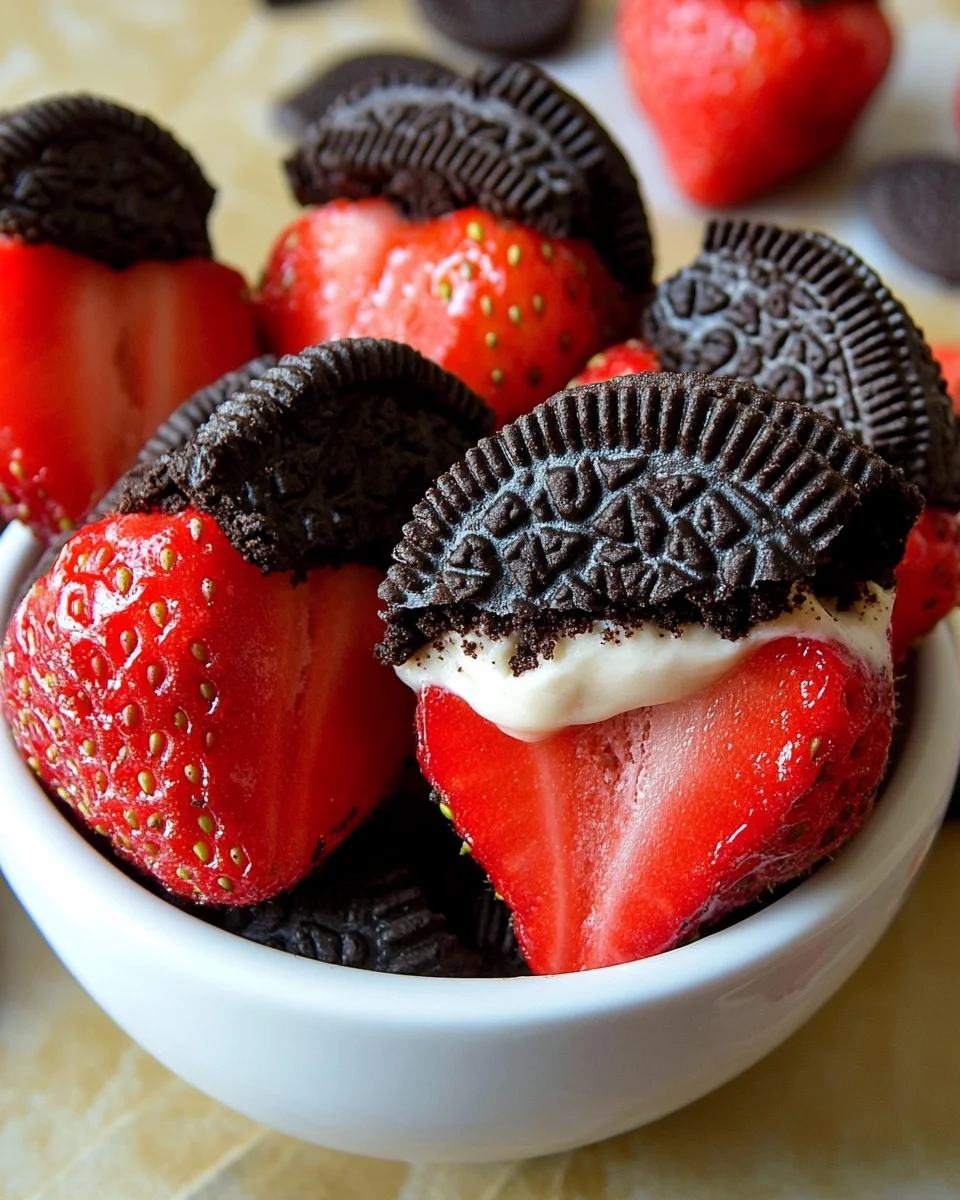 Oreo Truffle-Stuffed Strawberries
