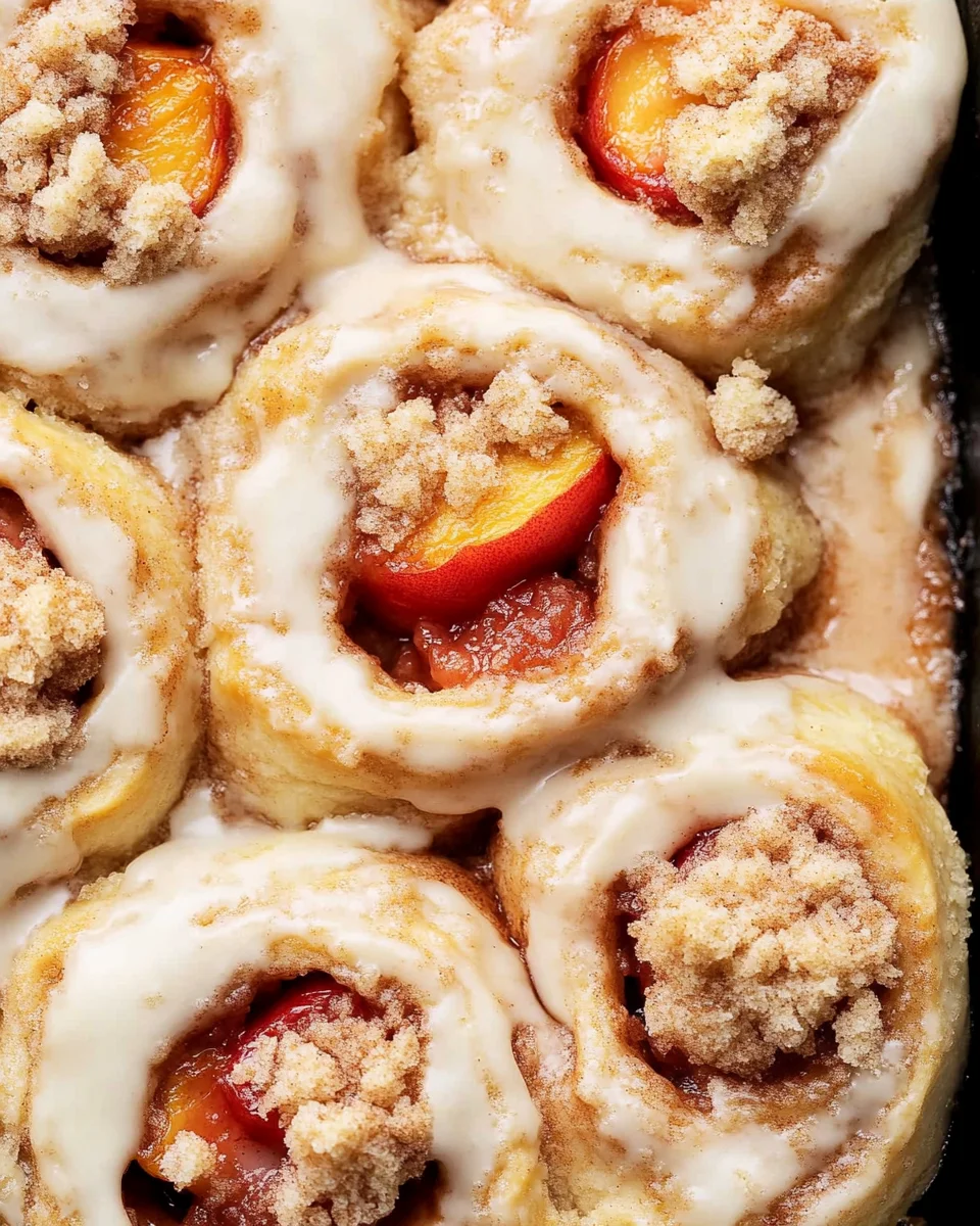 Peach Cobbler Cinnamon Rolls