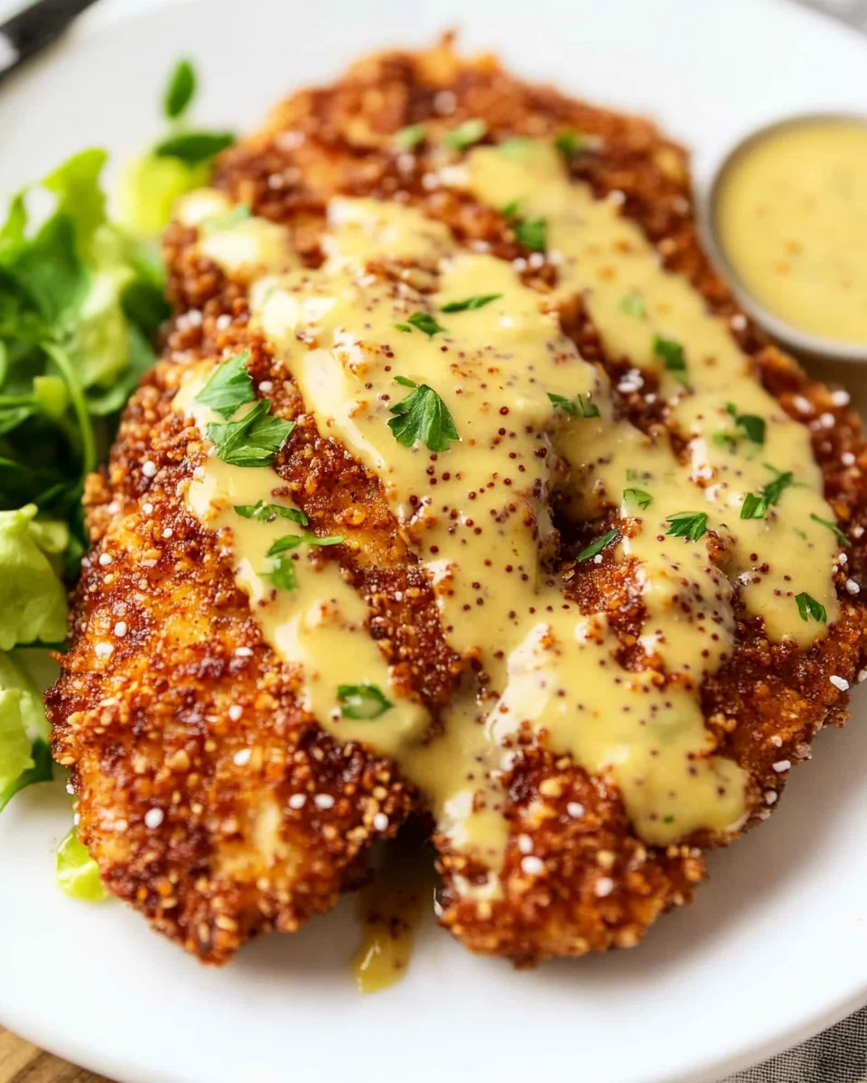 Pretzel Crusted Chicken with Honey Mustard Sauce Pretzel