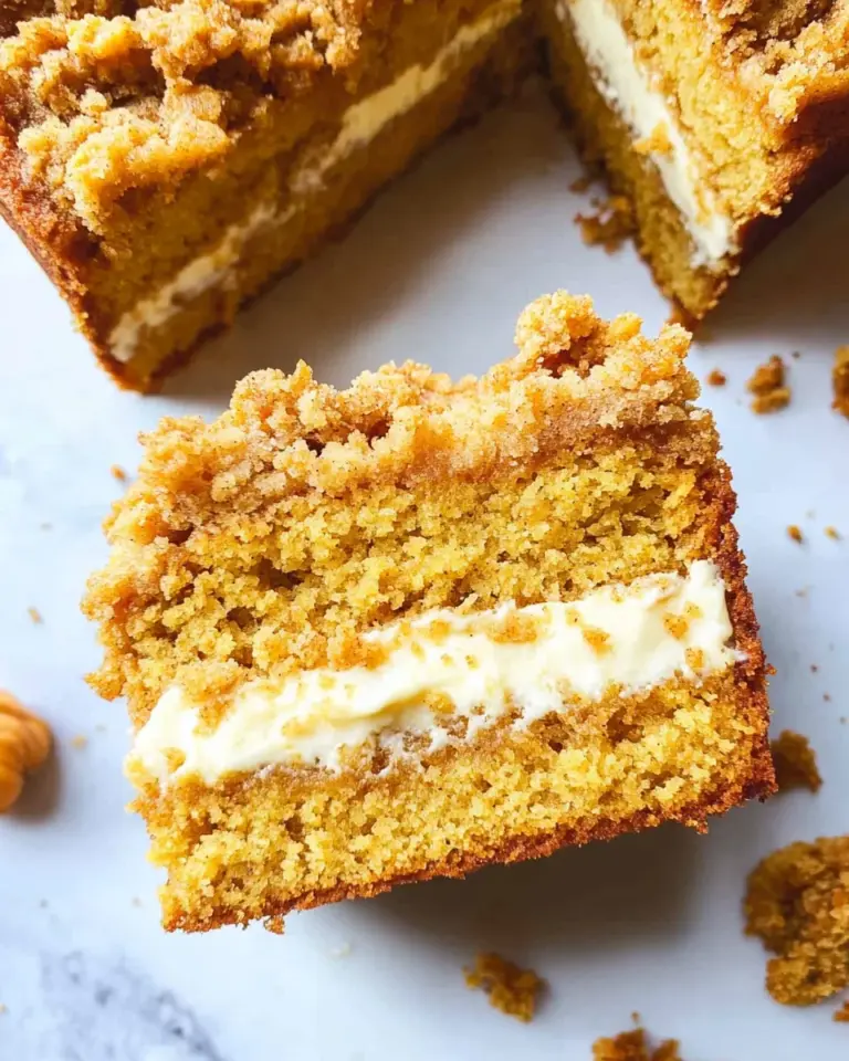 Pumpkin Crumb Cake with Cream Cheese Filling
