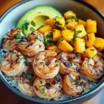 Shrimp and Avocado Bowls with Mango Salsa & Lime-Chili Sauce