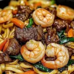 Steak & Shrimp Stir-Fried Noodles