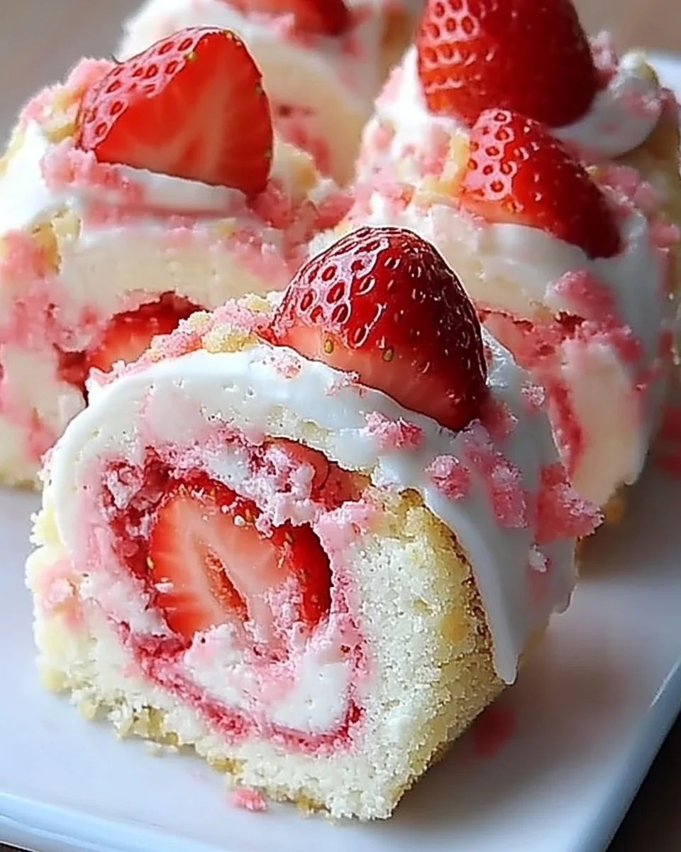 Strawberry Shortcake Cheesecake Rolls