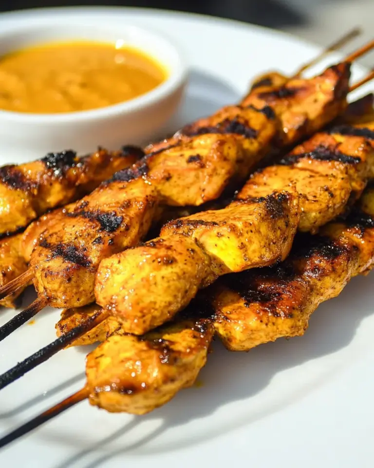 Thai Chicken Satay with Spicy Peanut Dipping Sauce