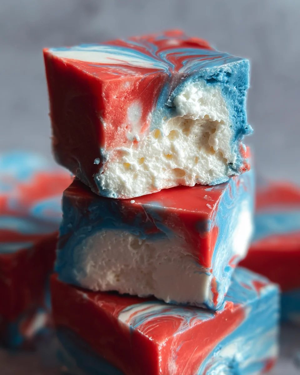 4th of July Tie Dyed Fudge