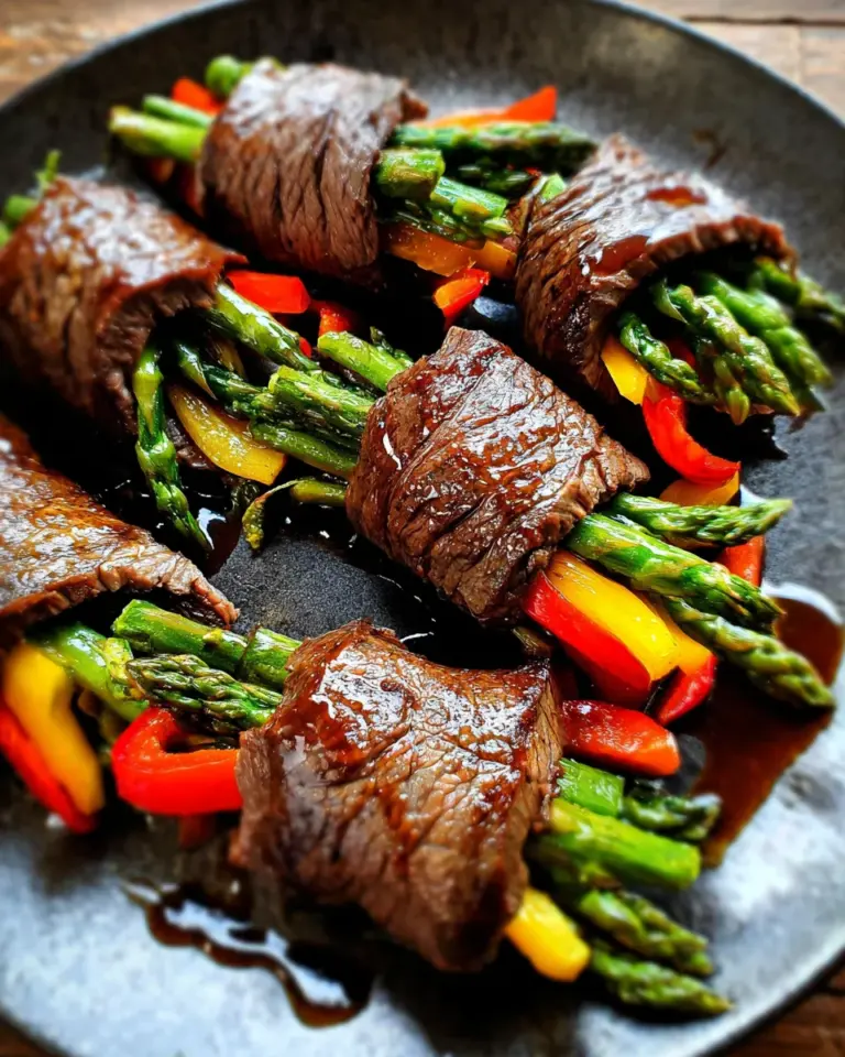 Air Fried Steak and Asparagus Bundles