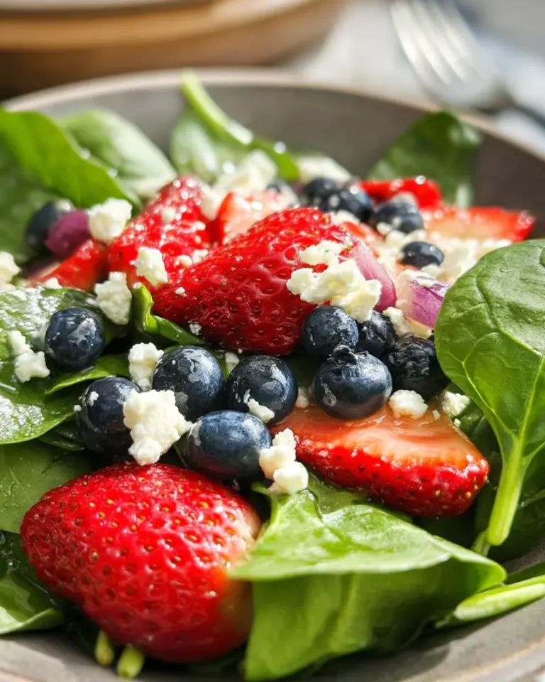 Berry, Feta and Spinach Salad